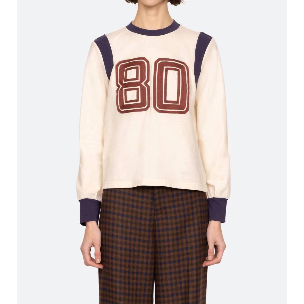 NEW SEA arissa long sleeve shirt in natural multi